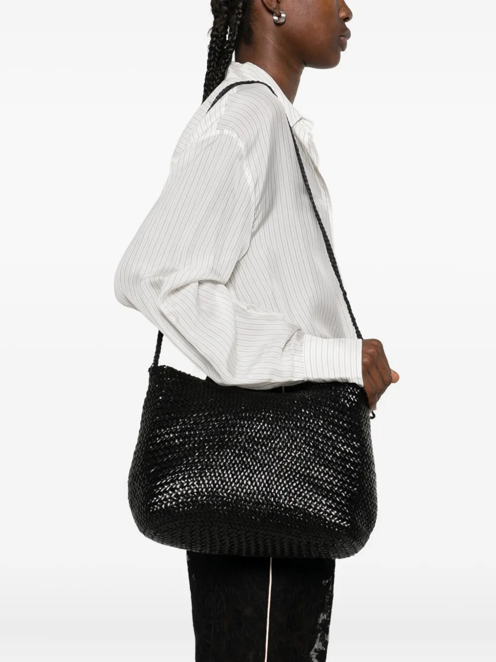 Dragon Diffusion Santa Marta Woven Leather Shoulder Bag