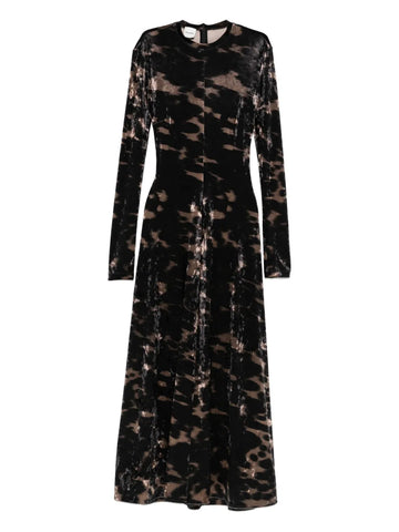 Nanushka Long Sleeved Tie Dye Velvet Dress