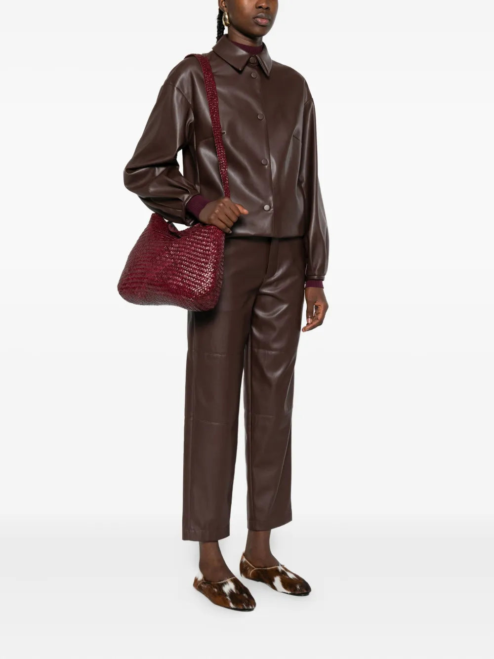 Dragon Diffusion Woven Leather Shoulder Bag