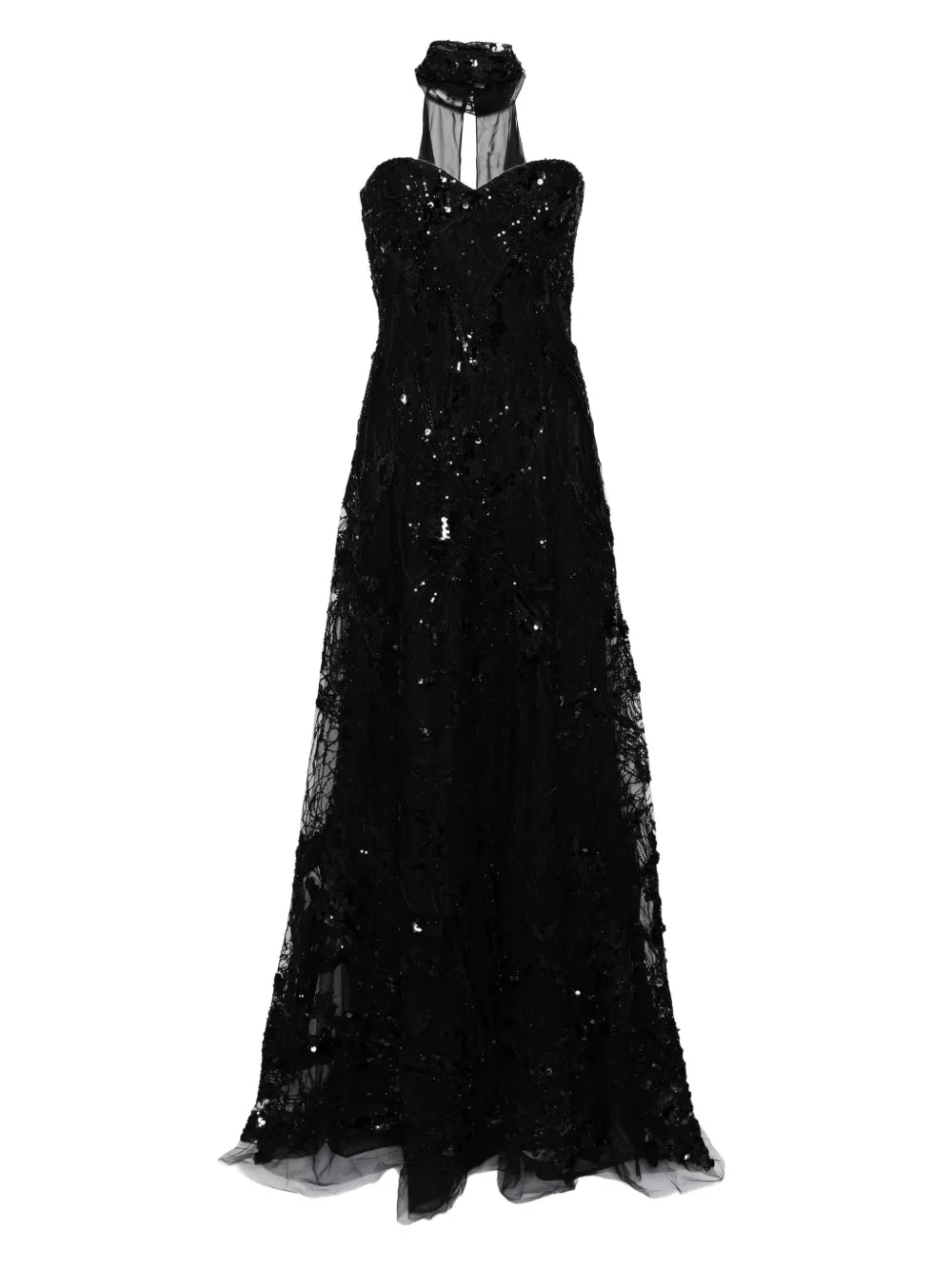Saiid Kobeisy Embroidered Strapless Gown