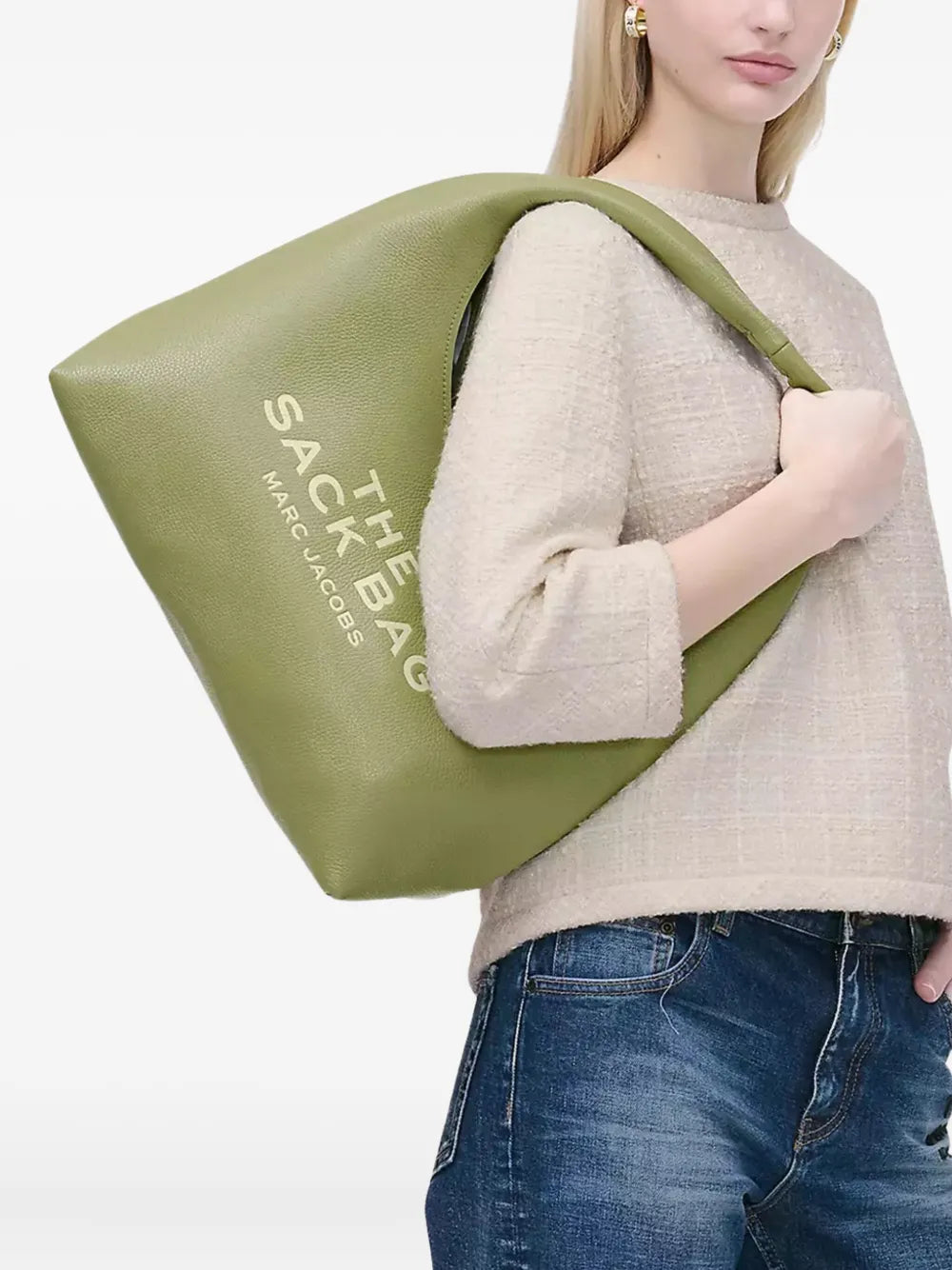 Marc Jacobs The Sack Logo Plaque Leather Shoulder Bag
