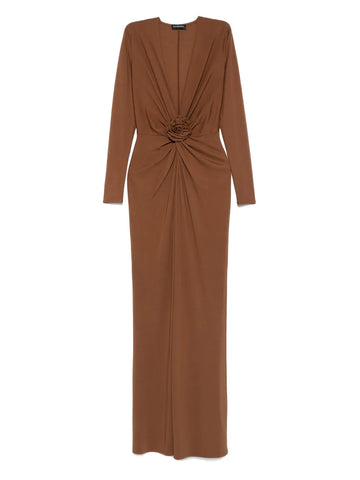 Roserry Rose Embellished Twist Front Midi Dress