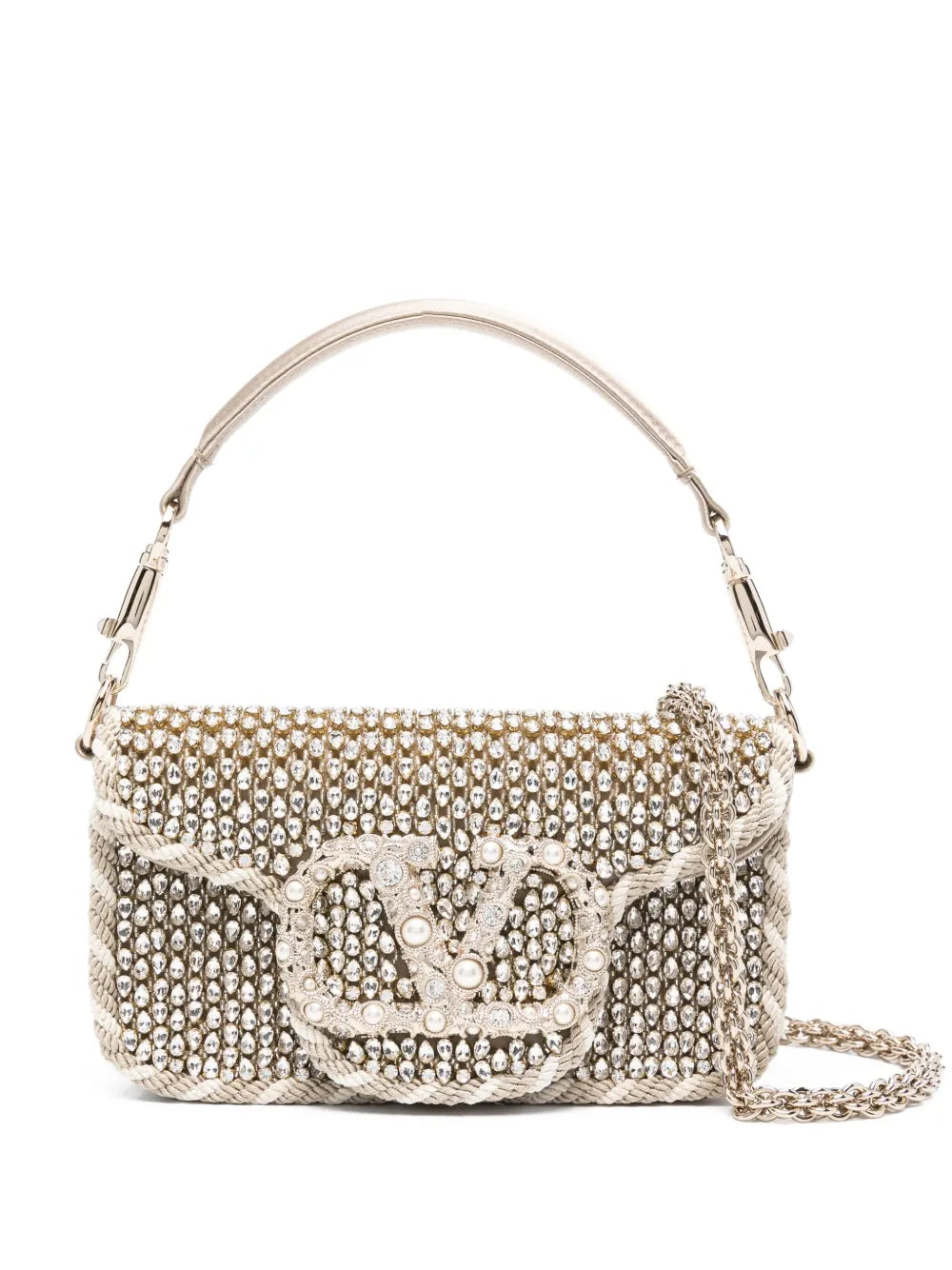 Valentino Garavani Loco Crystal Embellished Top Handle Bag