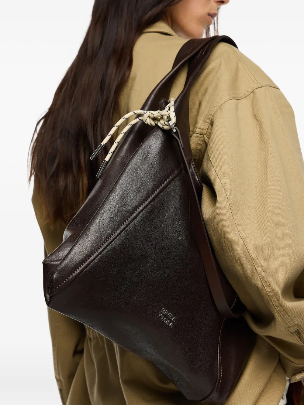 Bimba Y Lola Large Paper Bag Leather Shoulder Bag