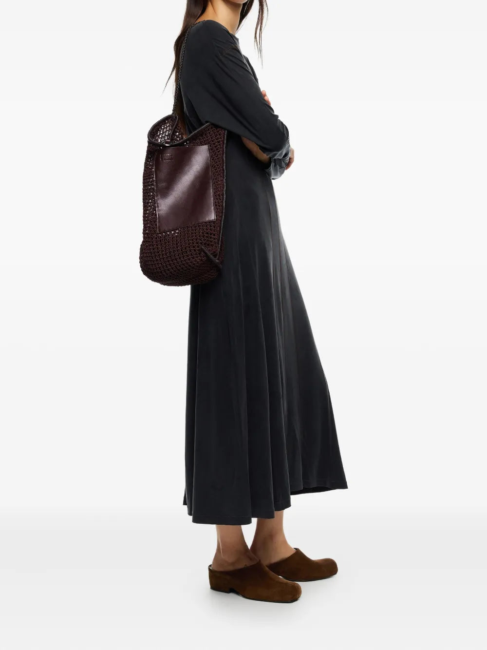 Bimba Y Lola Open Work Crochet Shoulder Bag