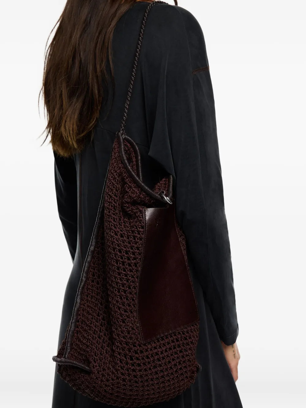 Bimba Y Lola Open Work Crochet Shoulder Bag