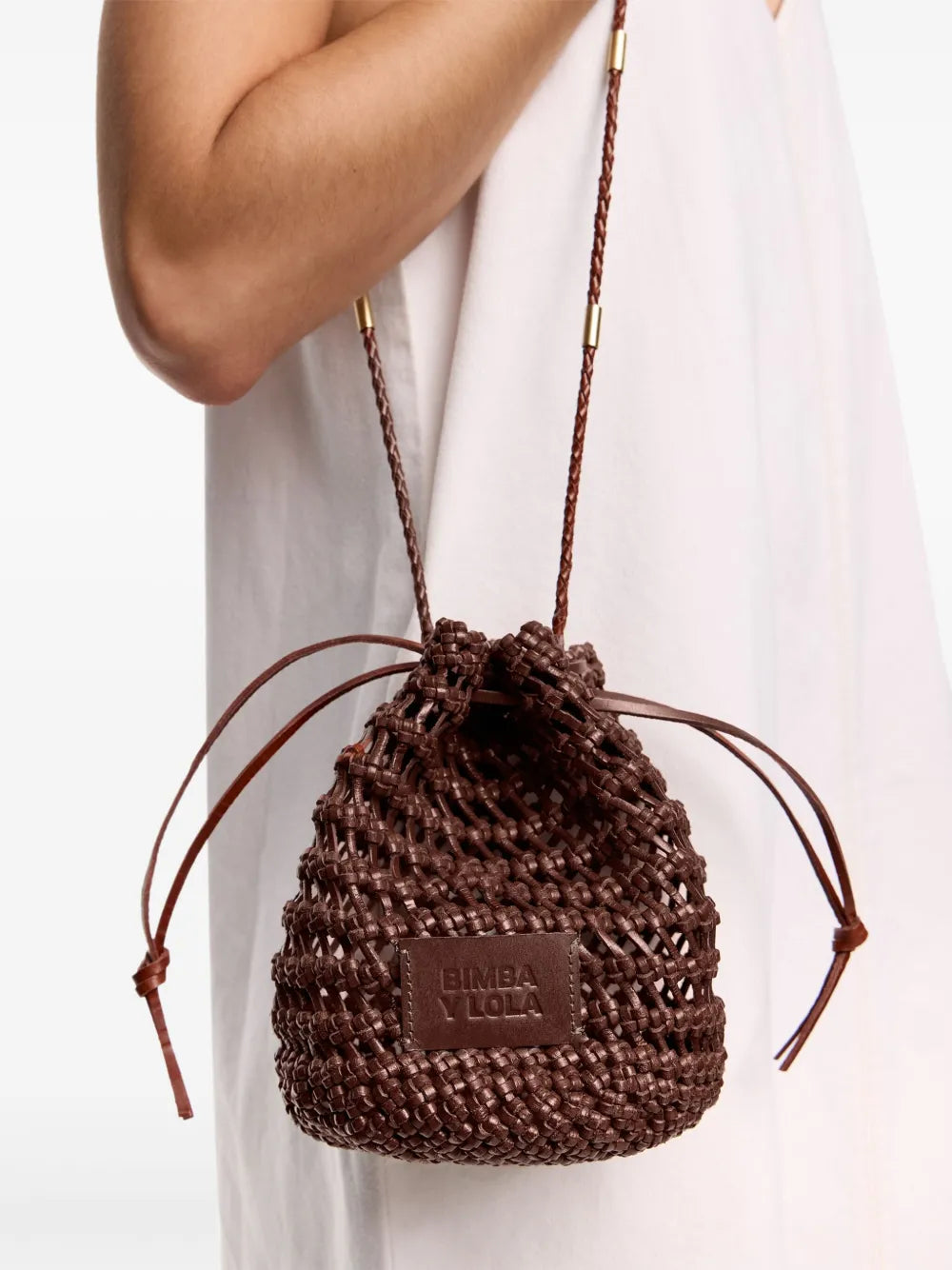 Bimba Y Lola Plaited Leather Bucket Bag
