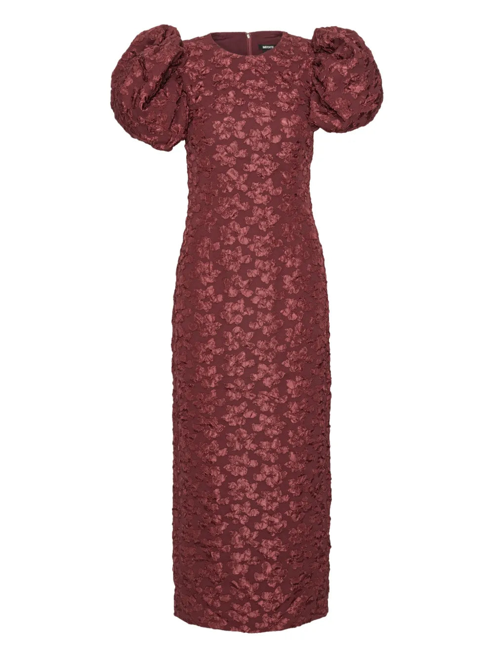 Rotate Birger Christensen Puff Sleeve Jacquard Midi Dress