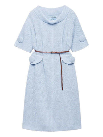 Prada Mouline Wool Knit Midi Dress