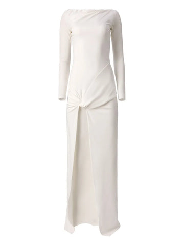 Moos Studio Flow Knot Front Side Slit Maxi Dress