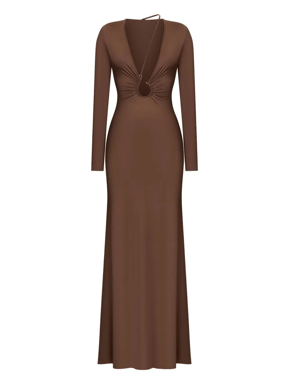 Korobeynikov Ring Detail Asymmetrical Maxi Dress