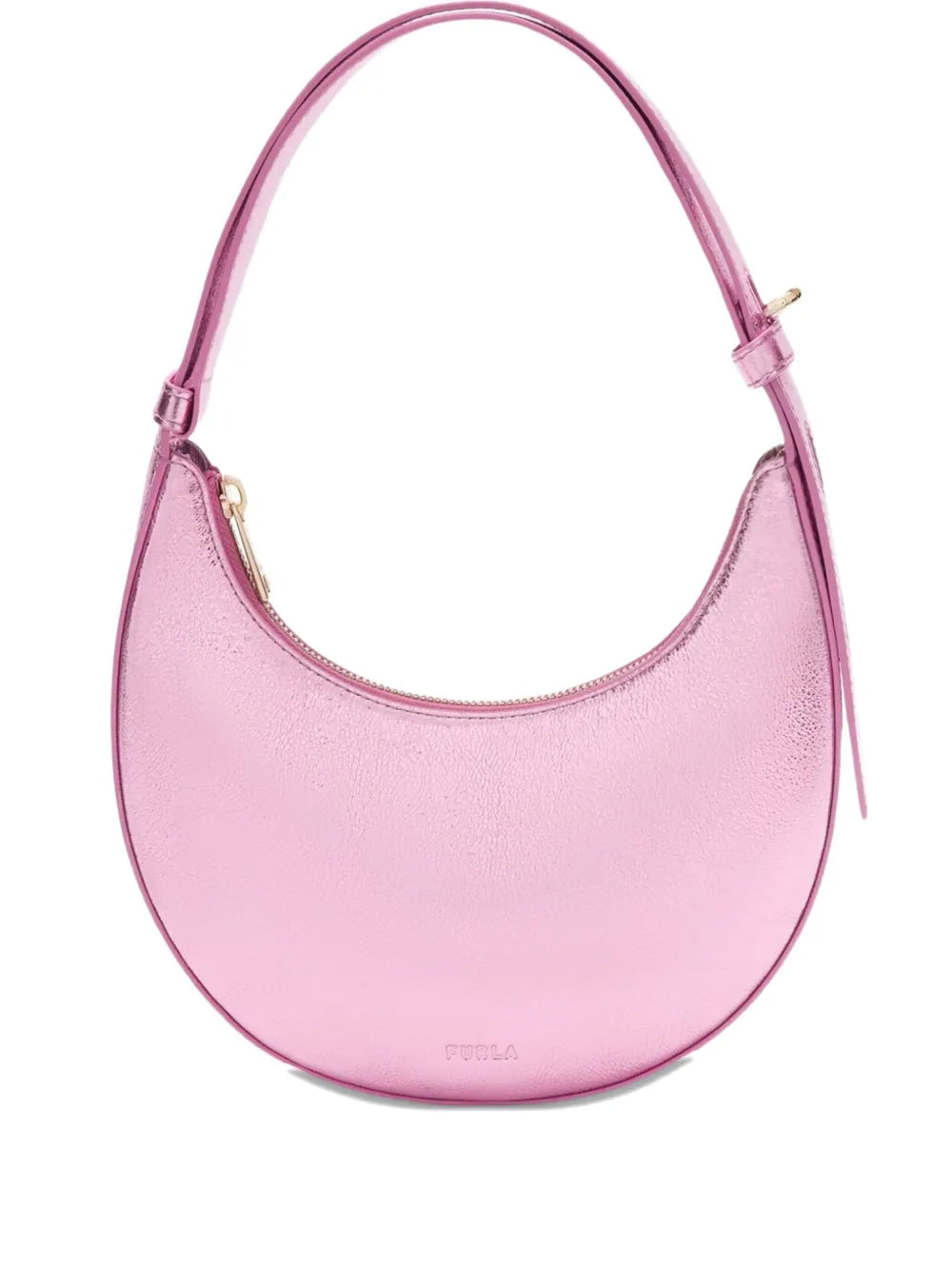 Furla Metallic Effect Crescent Shoulder Bag