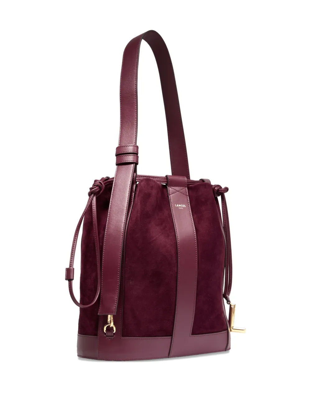 Lancel Medium Elles Suede Bucket Bag