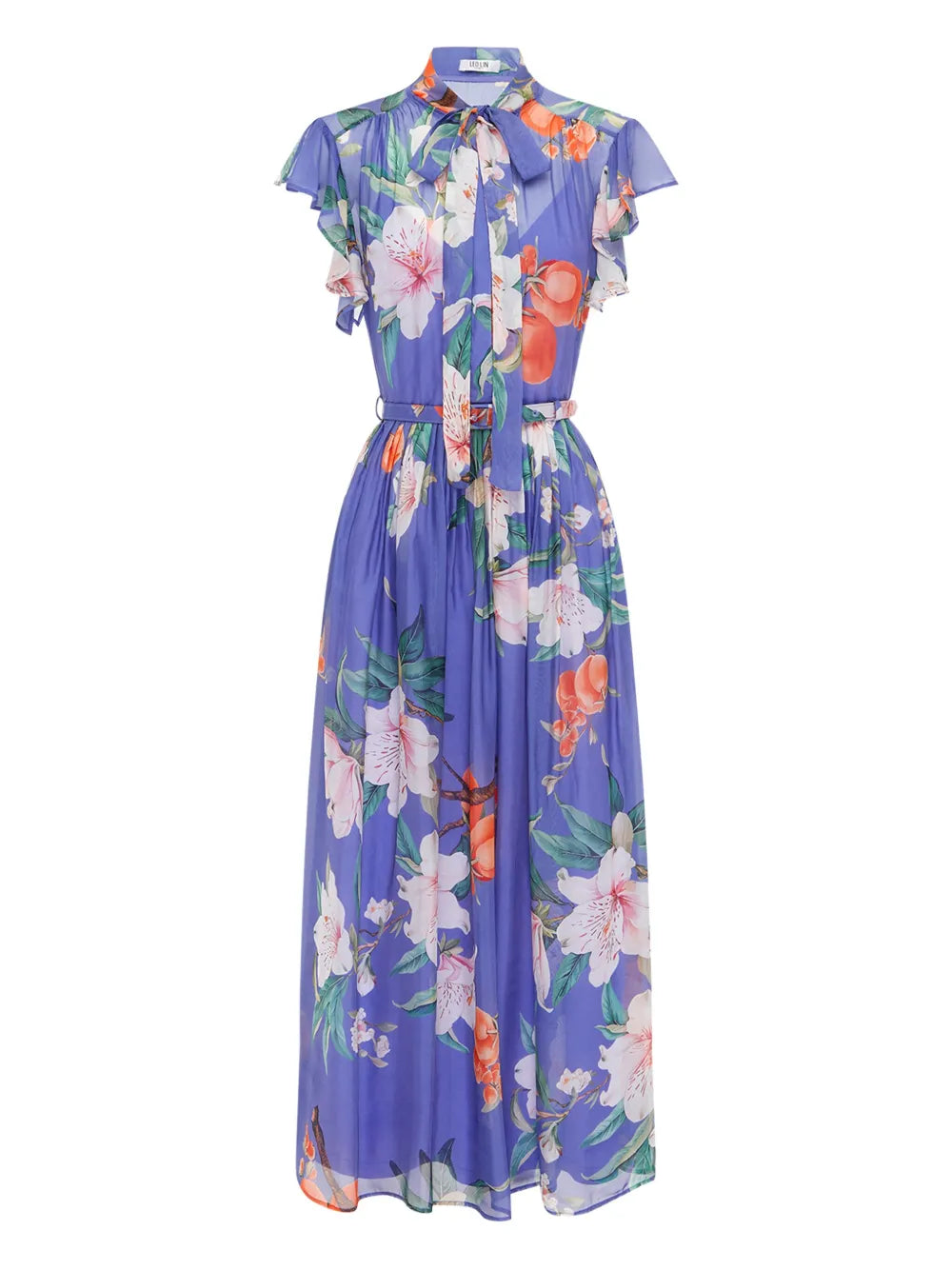 Leo Lin Floral Print Belted Maxi Dress