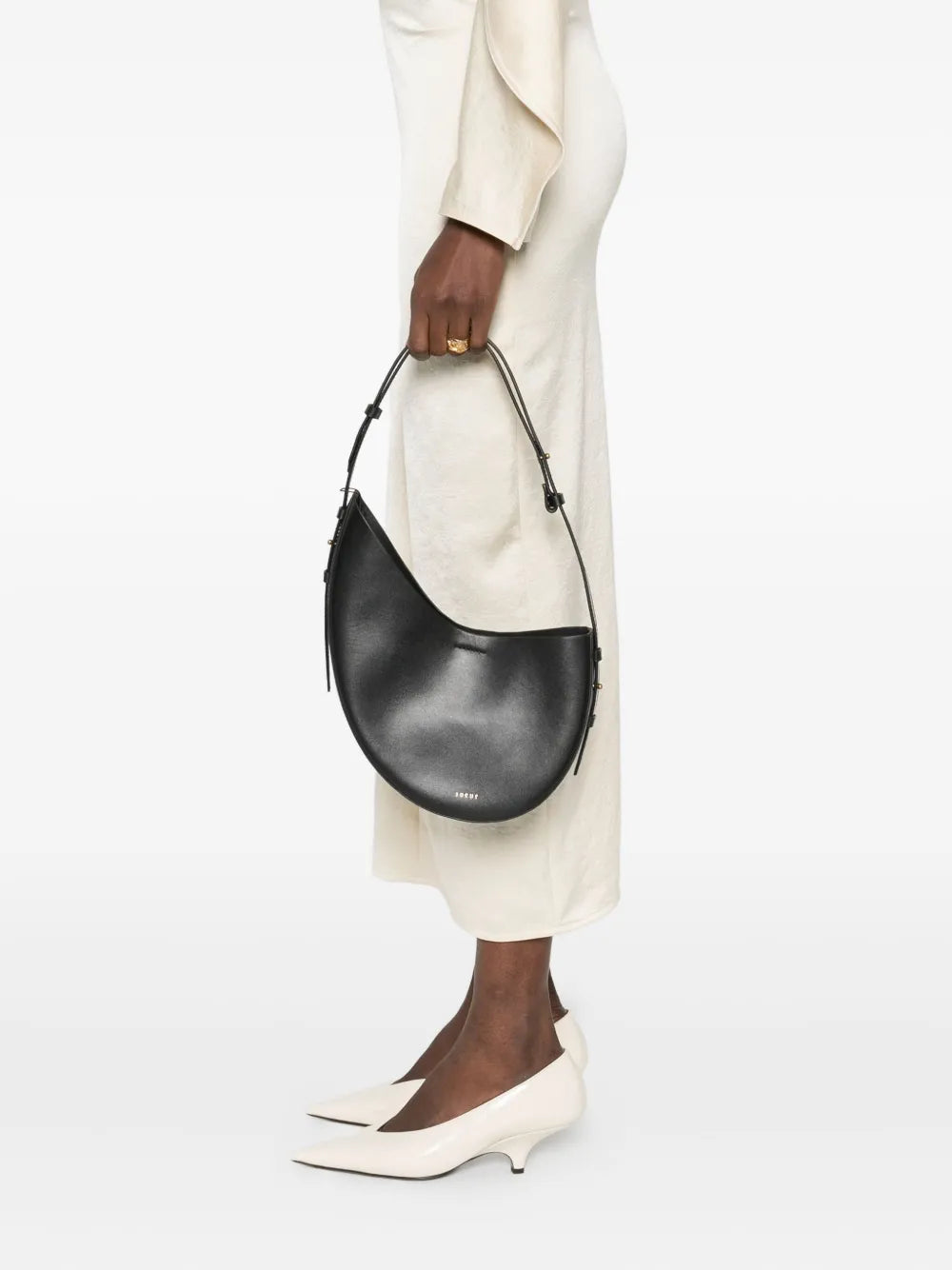 Soeur Wino Crescent Sheepskin Shoulder Bag