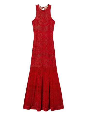 Twinset Openwork Knit Maxi Dress