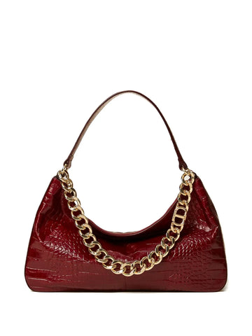 Twinset Liliane Crocodile Effect Chain Shoulder Bag