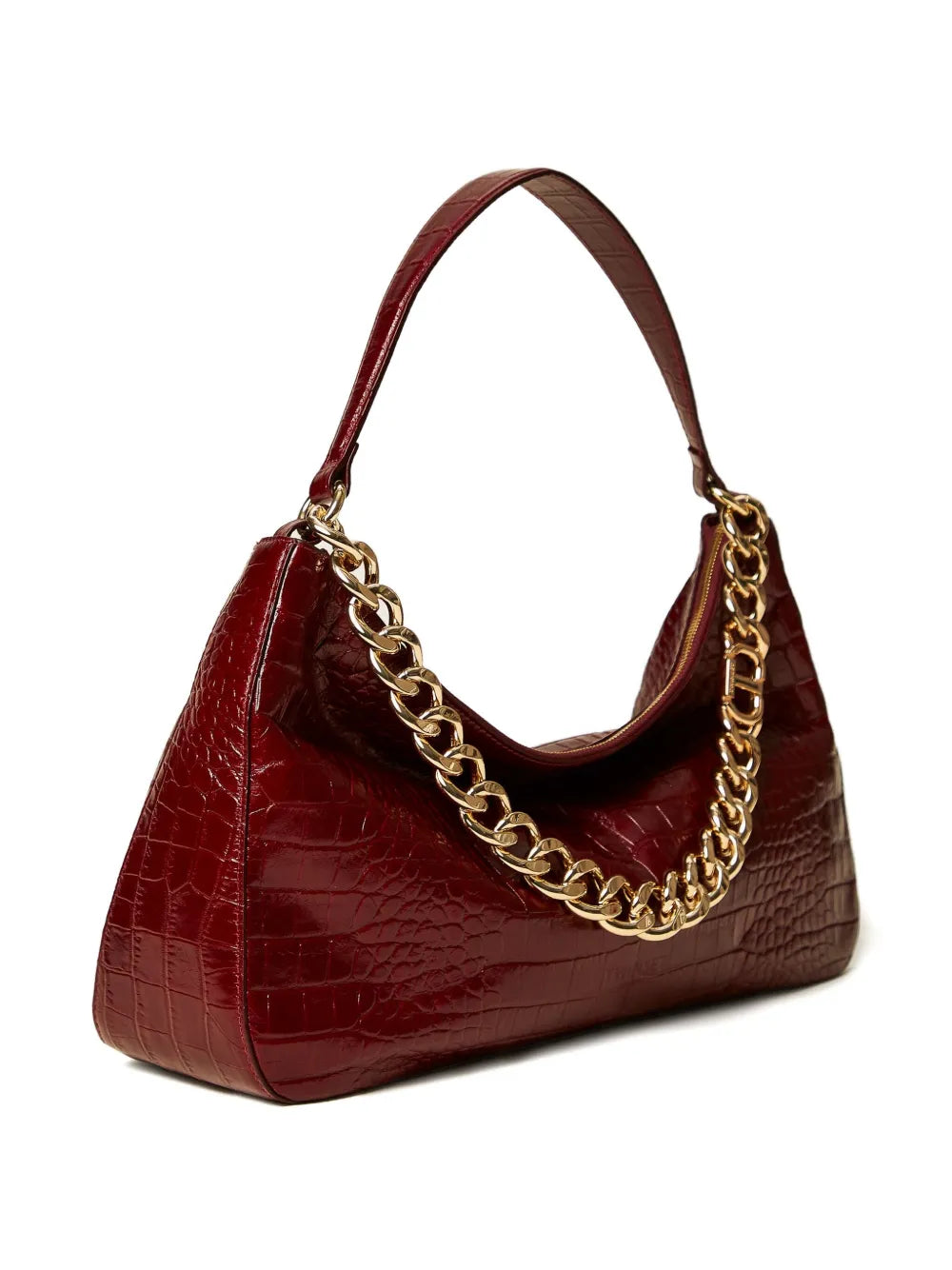 Twinset Liliane Crocodile Effect Chain Shoulder Bag