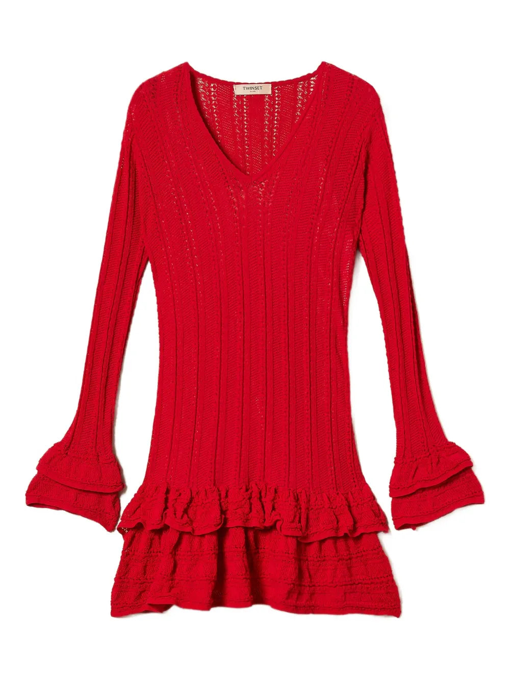 Twinset Knitted Ruffled Mini Dress