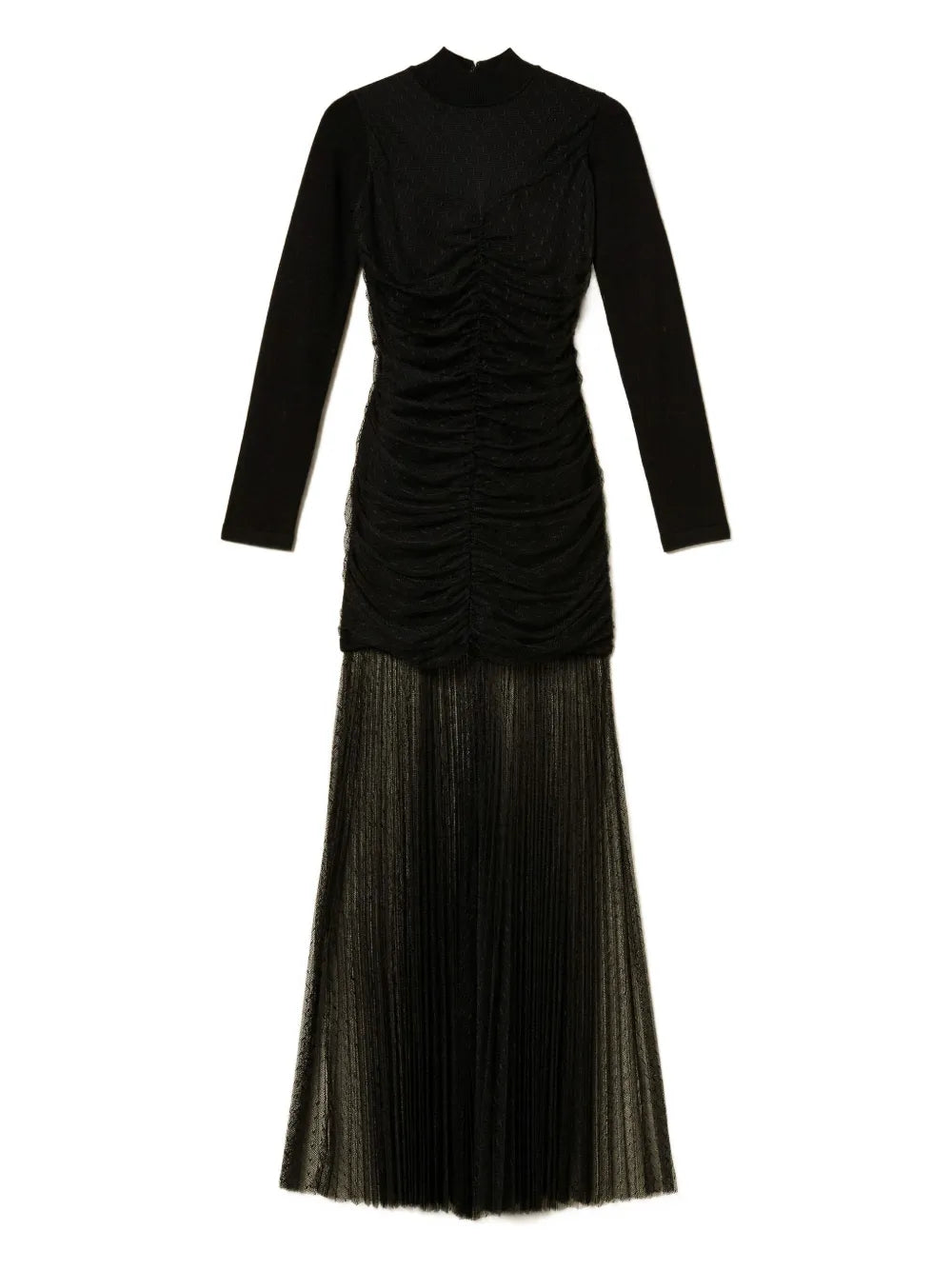 Twinset Pleated Tulle Knitted Dress