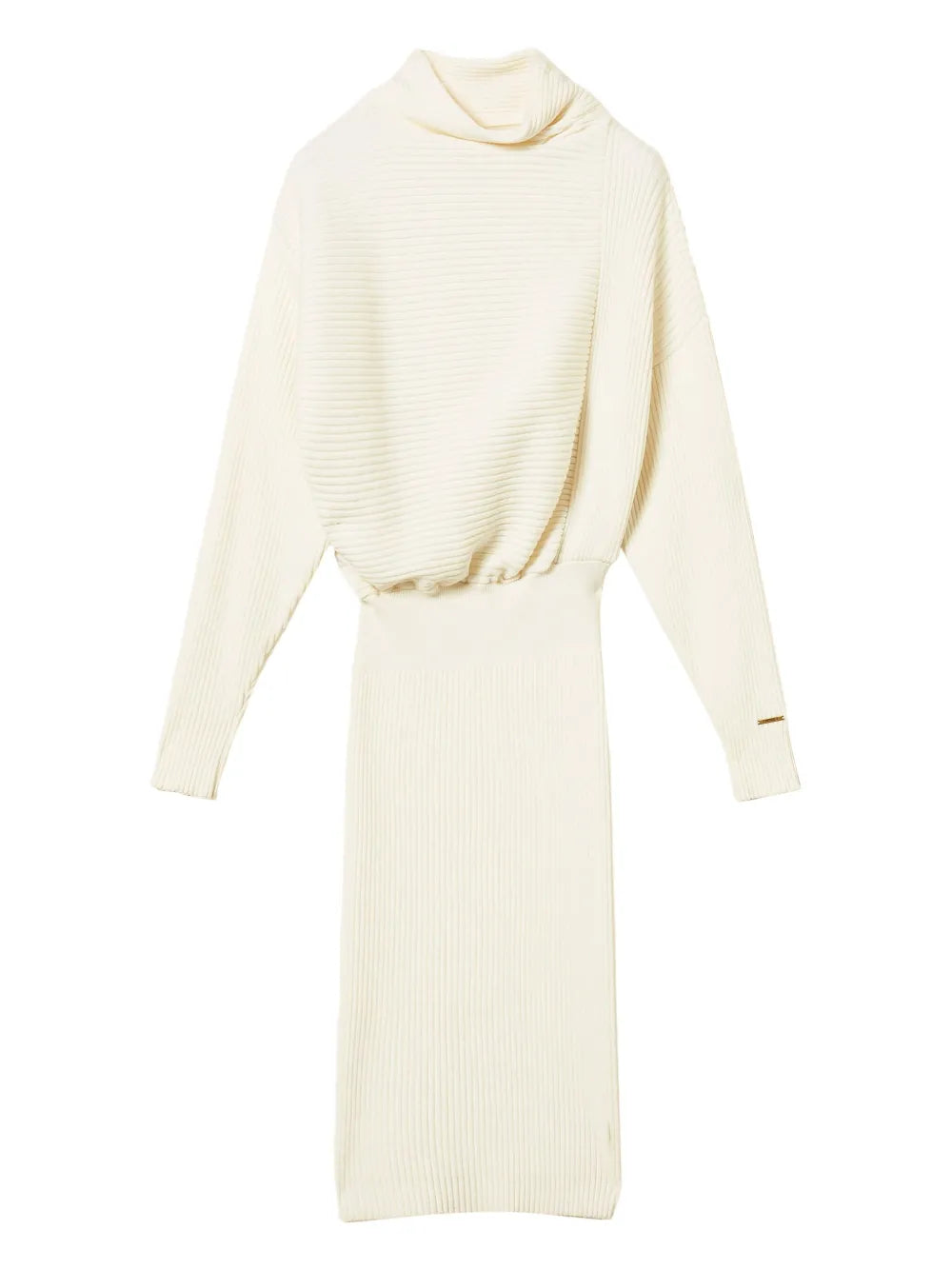 Twinset Ribbed Mock Neck Midi Dress
