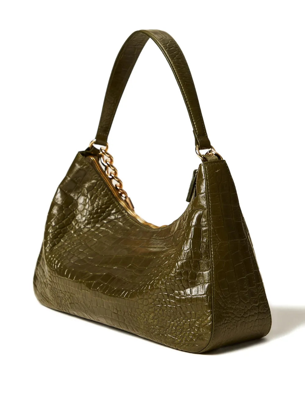 Twinset Liliane Crocodile Effect Chain Shoulder Bag