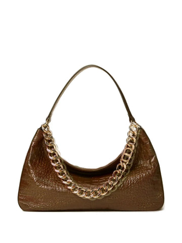 Twinset Liliane Crocodile Effect Chain Shoulder Bag