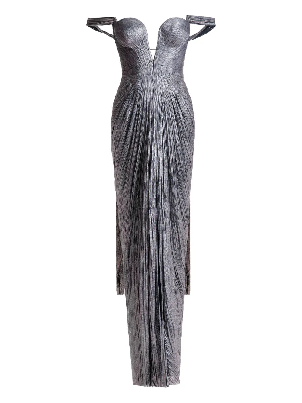 Maria Lucia Hohan Pleated Off Shoulder Maxi Dress