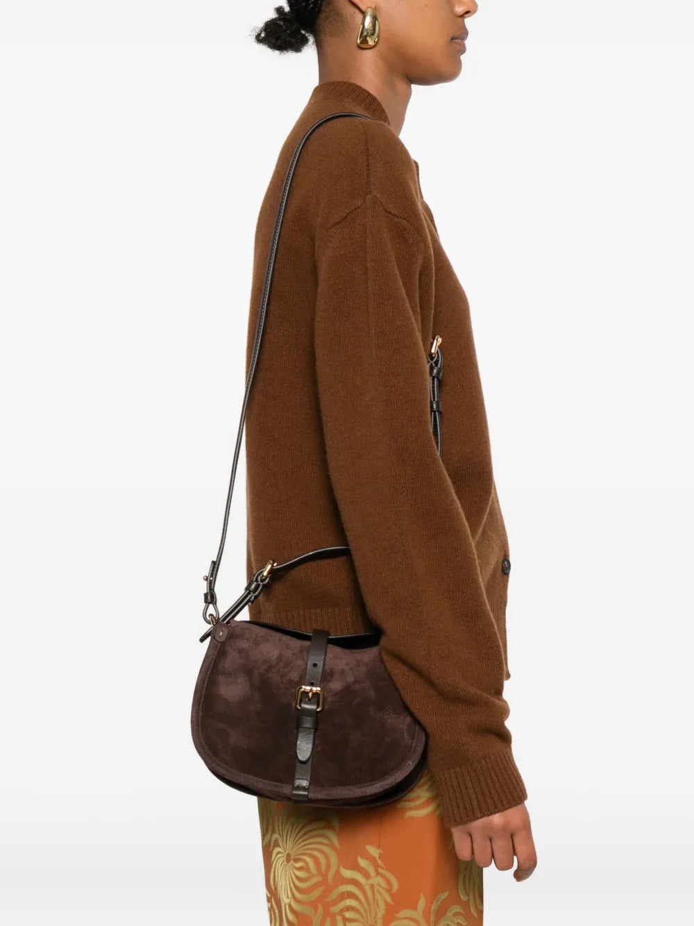 Etro Small Buckle Fastening Suede Shoulder Bag