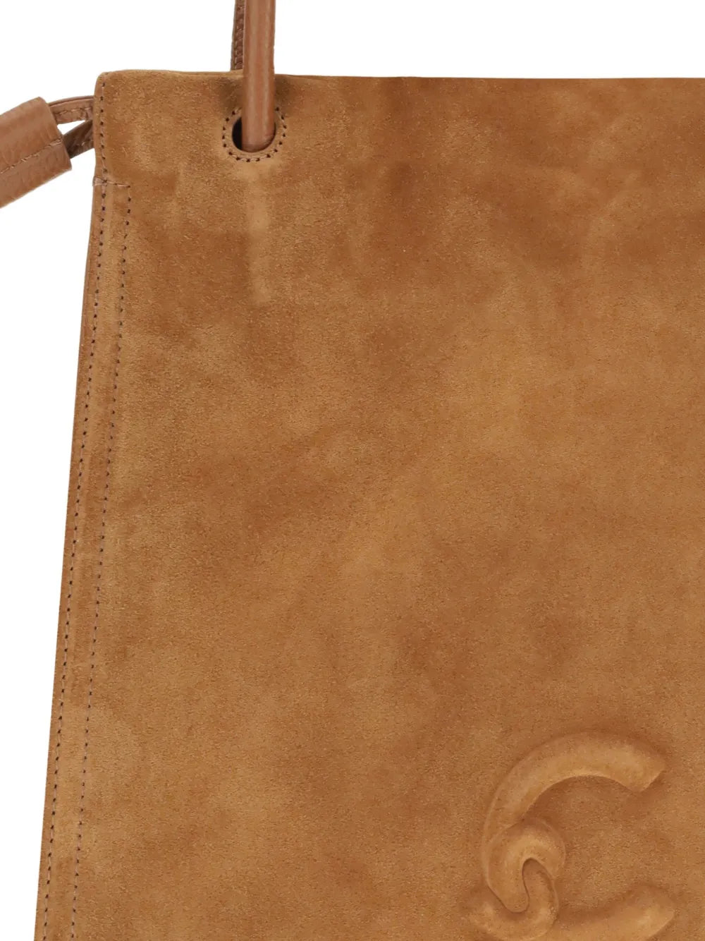 Coccinelle Embossed Logo Suede Shoulder Bag