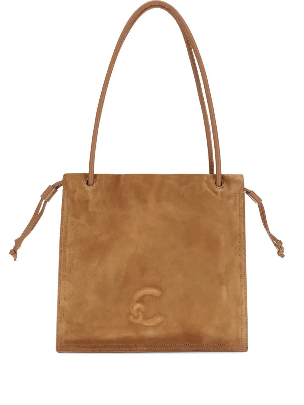 Coccinelle Embossed Logo Suede Shoulder Bag