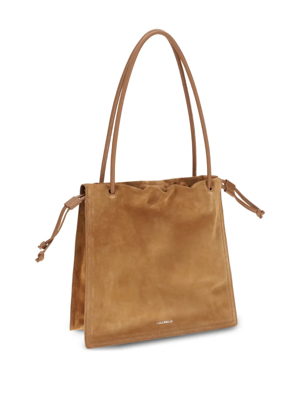 Coccinelle Embossed Logo Suede Shoulder Bag