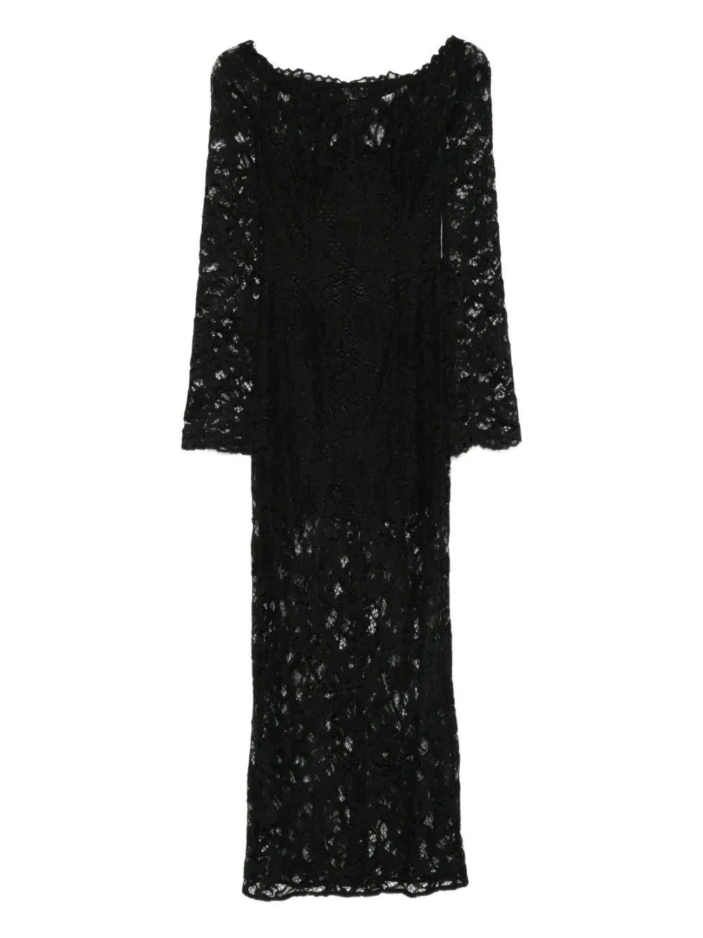 Manuri Lace Embellished Boat Neck Maxi Dress