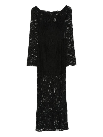 Manuri Lace Embellished Boat Neck Maxi Dress