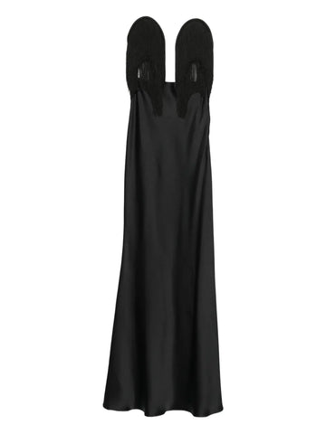 Nissa Fringe Embellished Maxi Dress