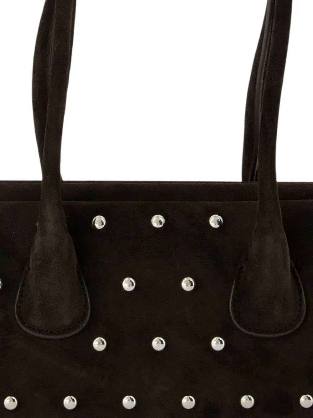 Osoi Mini Boat Wide Stud Embellished Suede Shoulder Bag
