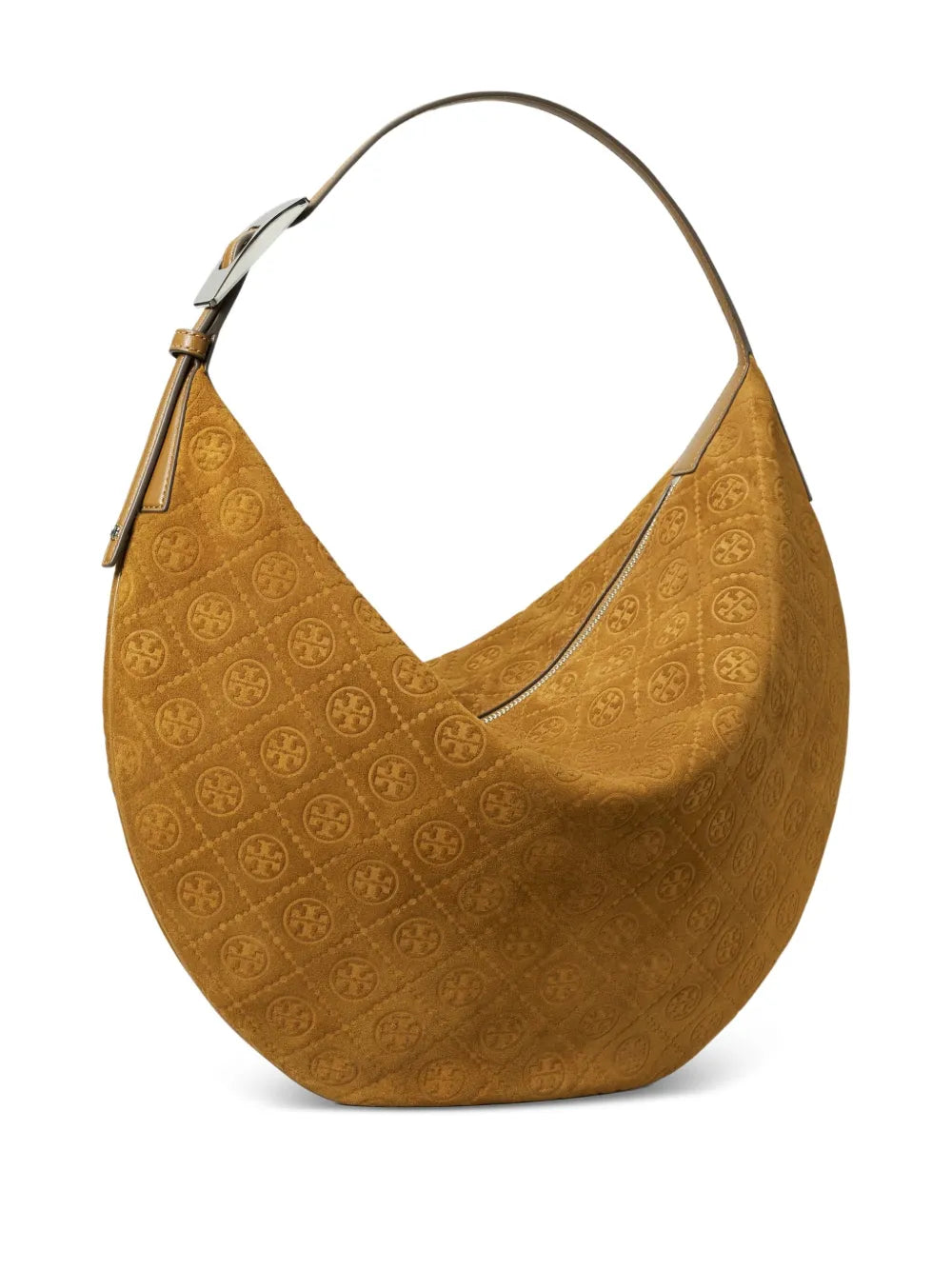 Tory Burch Balloon T Monogram Suede Shoulder Bag