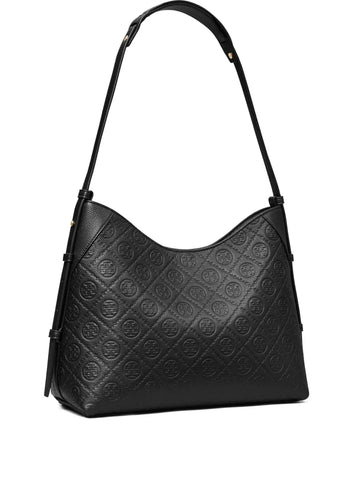 Tory Burch T Monogram Pebble Leather Shoulder Bag