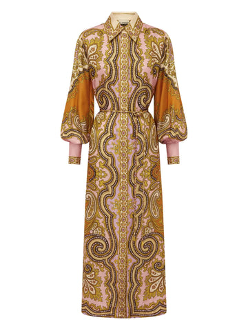 Alemais Paisley Print Puff Sleeve Maxi Dress