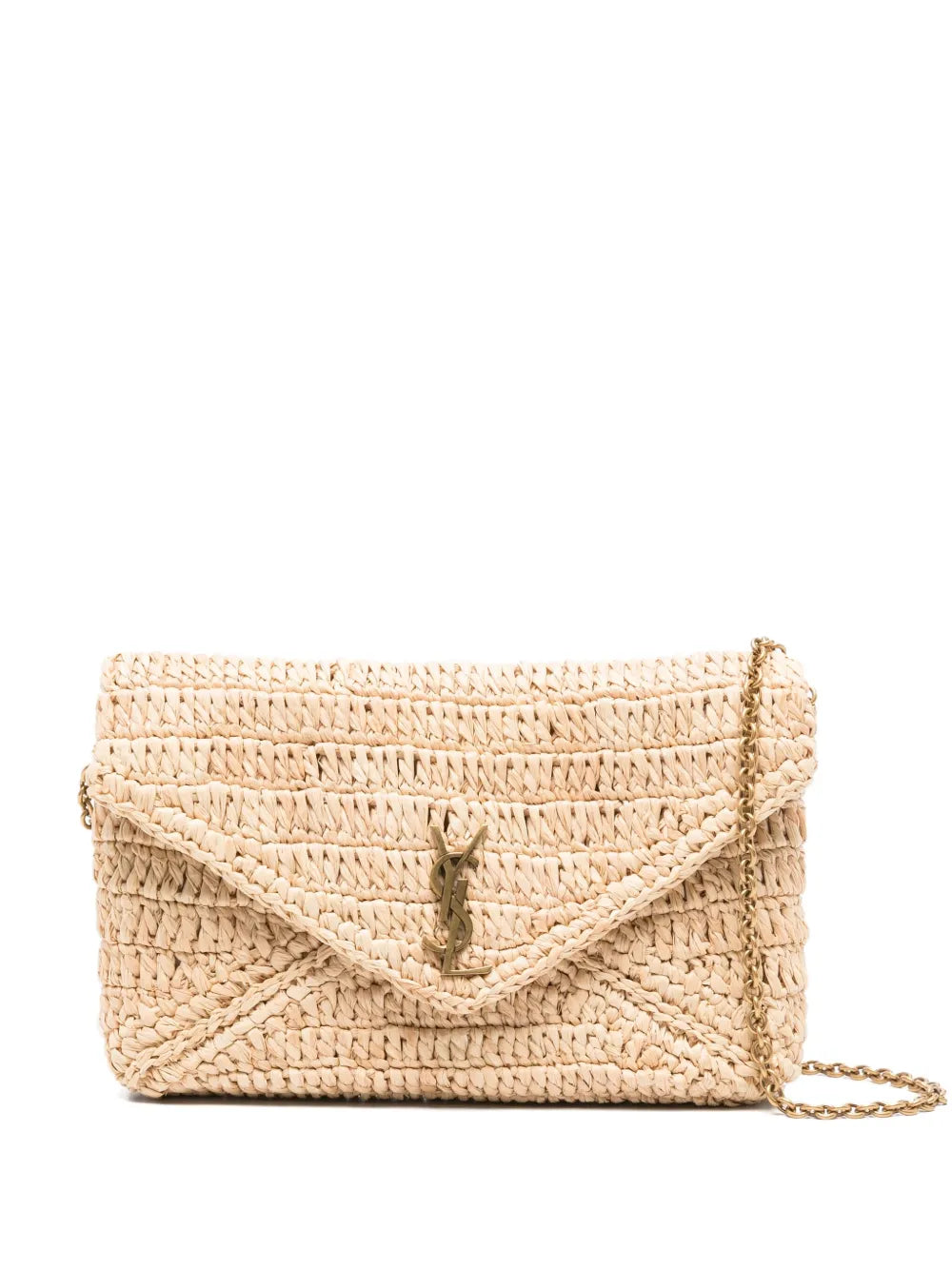 Saint Laurent Envelope Flap Woven Shoulder Bag