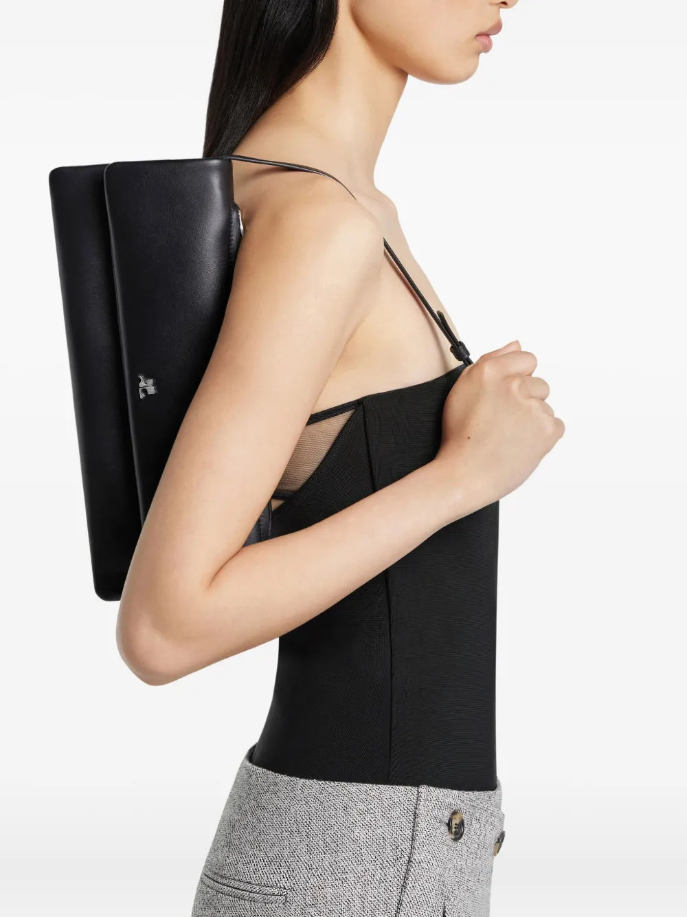 Courreges Leather Flap Clutch