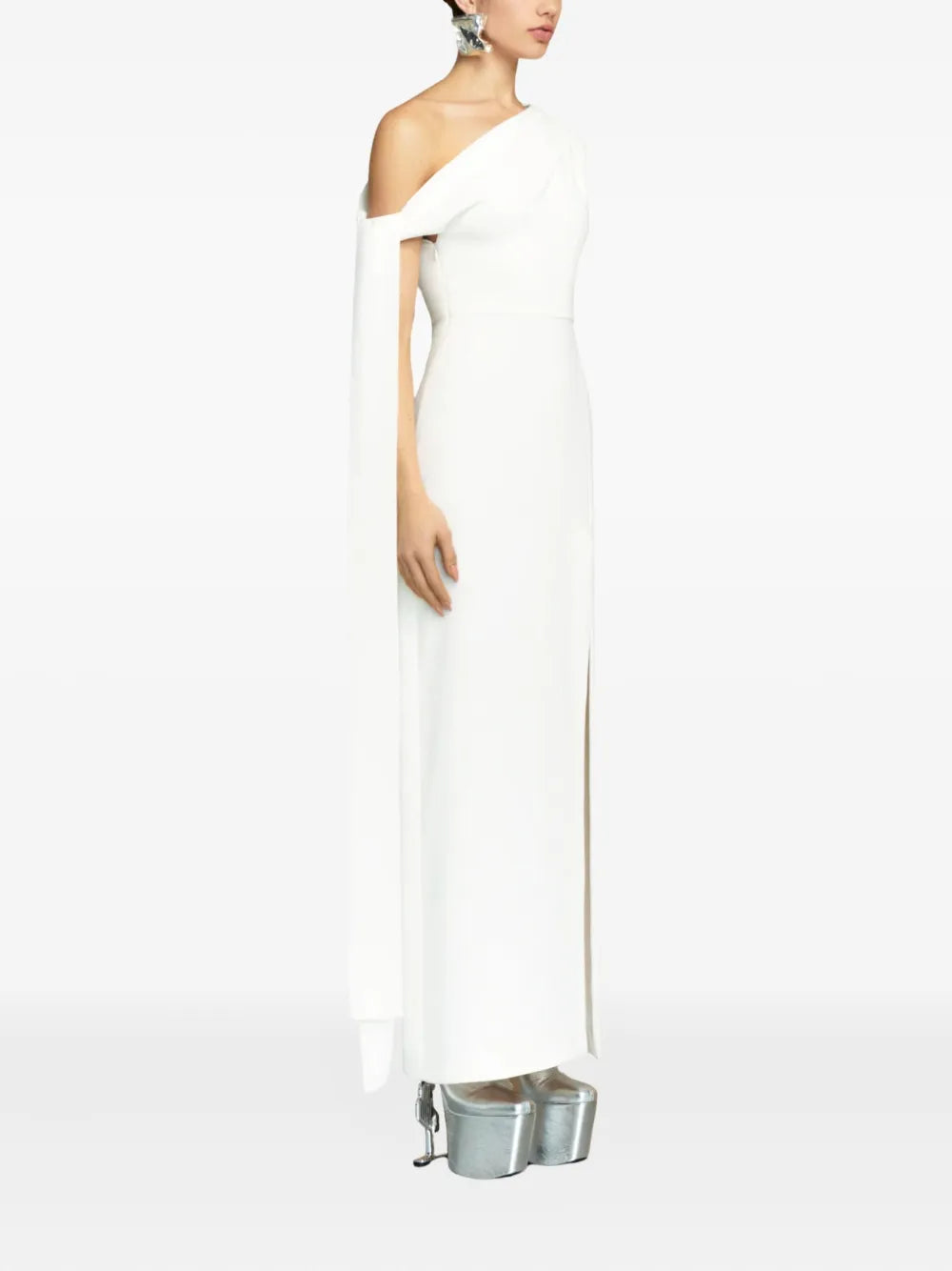 Solace London Irina One Shoulder Draped Maxi Dress