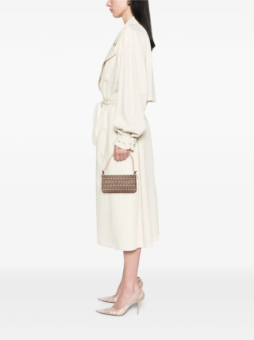 Fendi Pre Owned 2000 2010 Zucchino Canvas Pochette Shoulder Bag