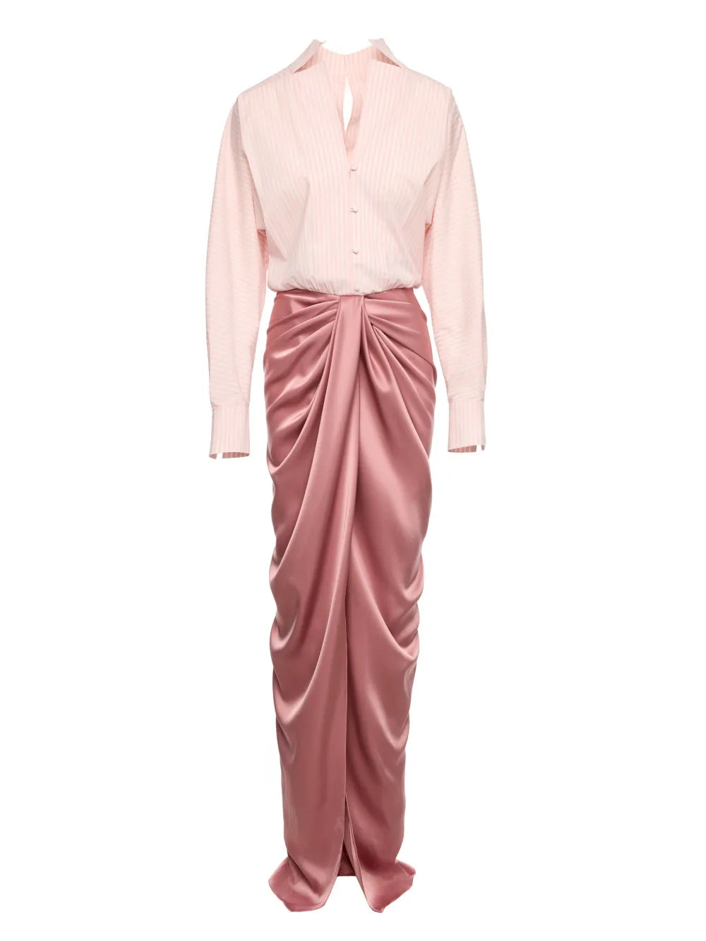 Vpm Atelier Corynna Draped Satin Panel Maxi Dress