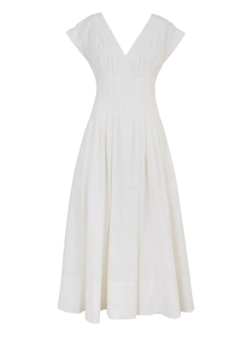 Simkhai Nina V Neck Pleated Midi Dress