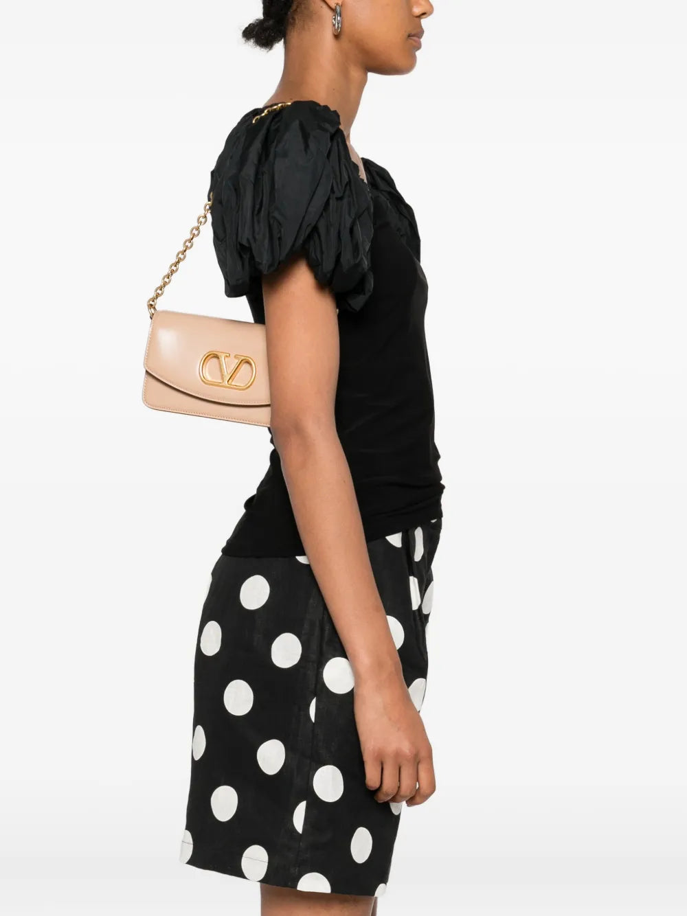 Valentino Garavani Vlogo Signature Leather Shoulder Bag