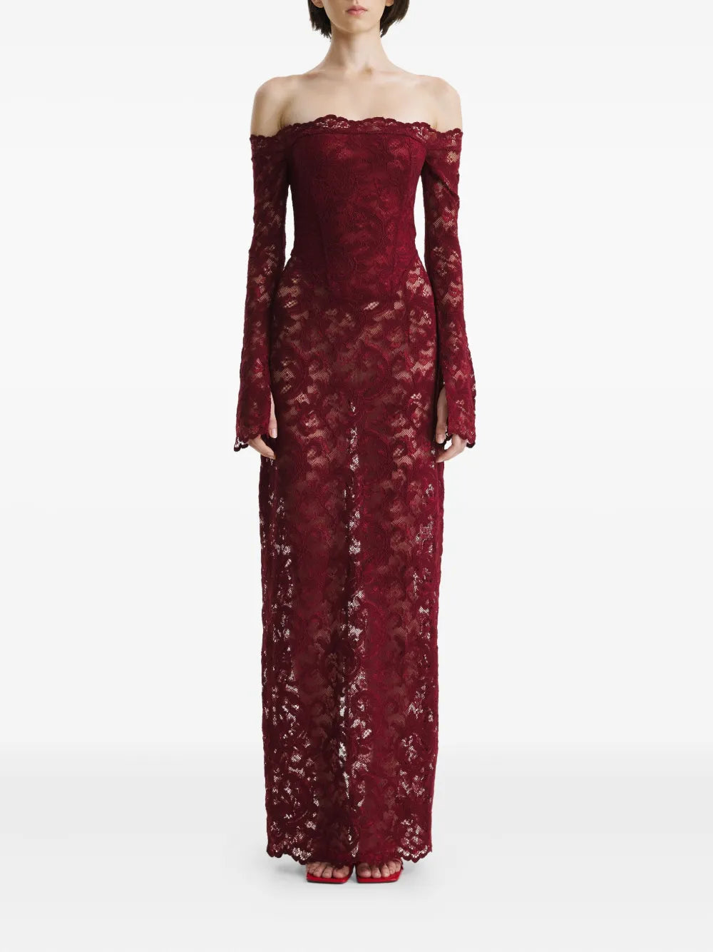 2310 Studio Lace Off Shoulder Maxi Dress