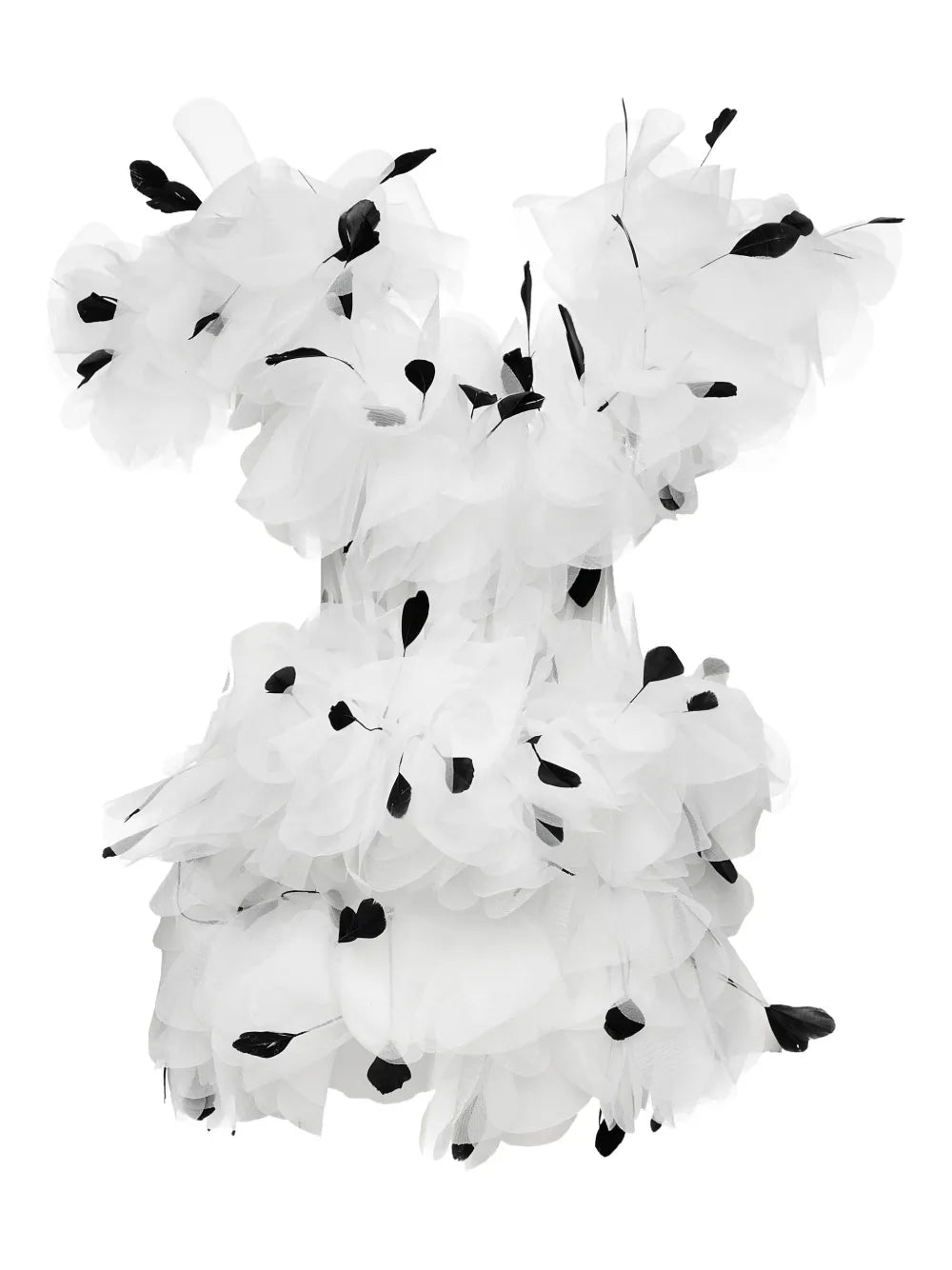 Ana Radu Feather Embellished Ruffled Dress