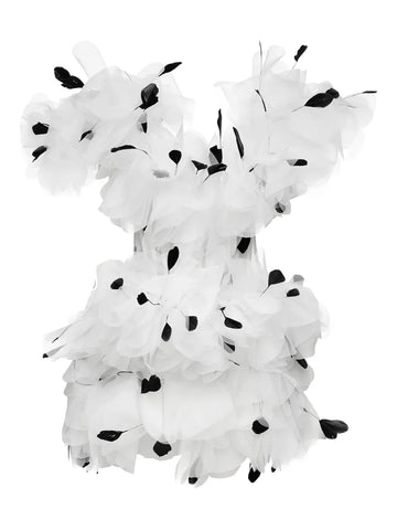 Ana Radu Feather Embellished Ruffled Dress