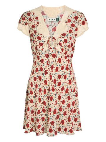 Rixo Lacie Floral Print Mini Dress